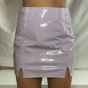 purple vinyl skirt